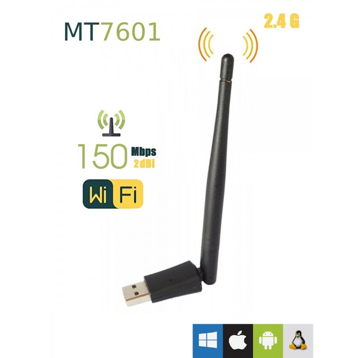 Wi-fi адаптер с антенной MT 7601 Black Edition