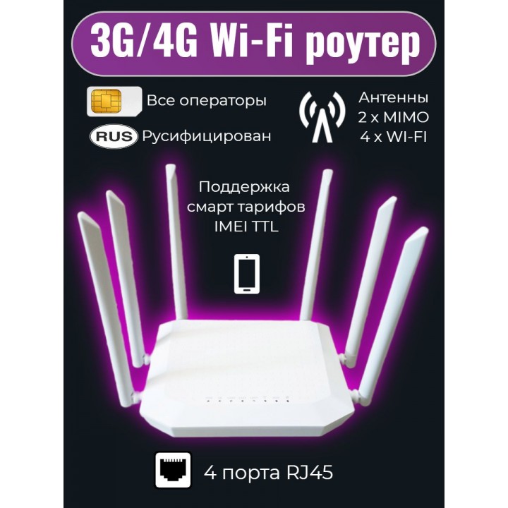 4G роутер Wi-Fi для сим-карт всех операторов 32 пользователя