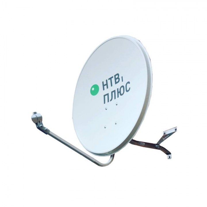 Антенна спутниковая АУМ CTB-0,6 НТВ Плюс с логотипом